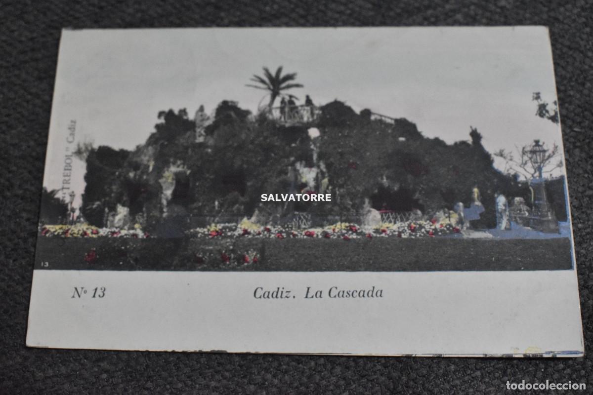 Cartoline: ANTIGUA POSTAL CADIZ N&ordm; 13. LA CASCADA. TREBOL. SIN DIVIDIR SIN CIRCULAR RARA.