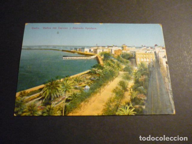 Postcards: CADIZ BA&Ntilde;OS DEL CARMEN Y ALAMEDA DE APODACA