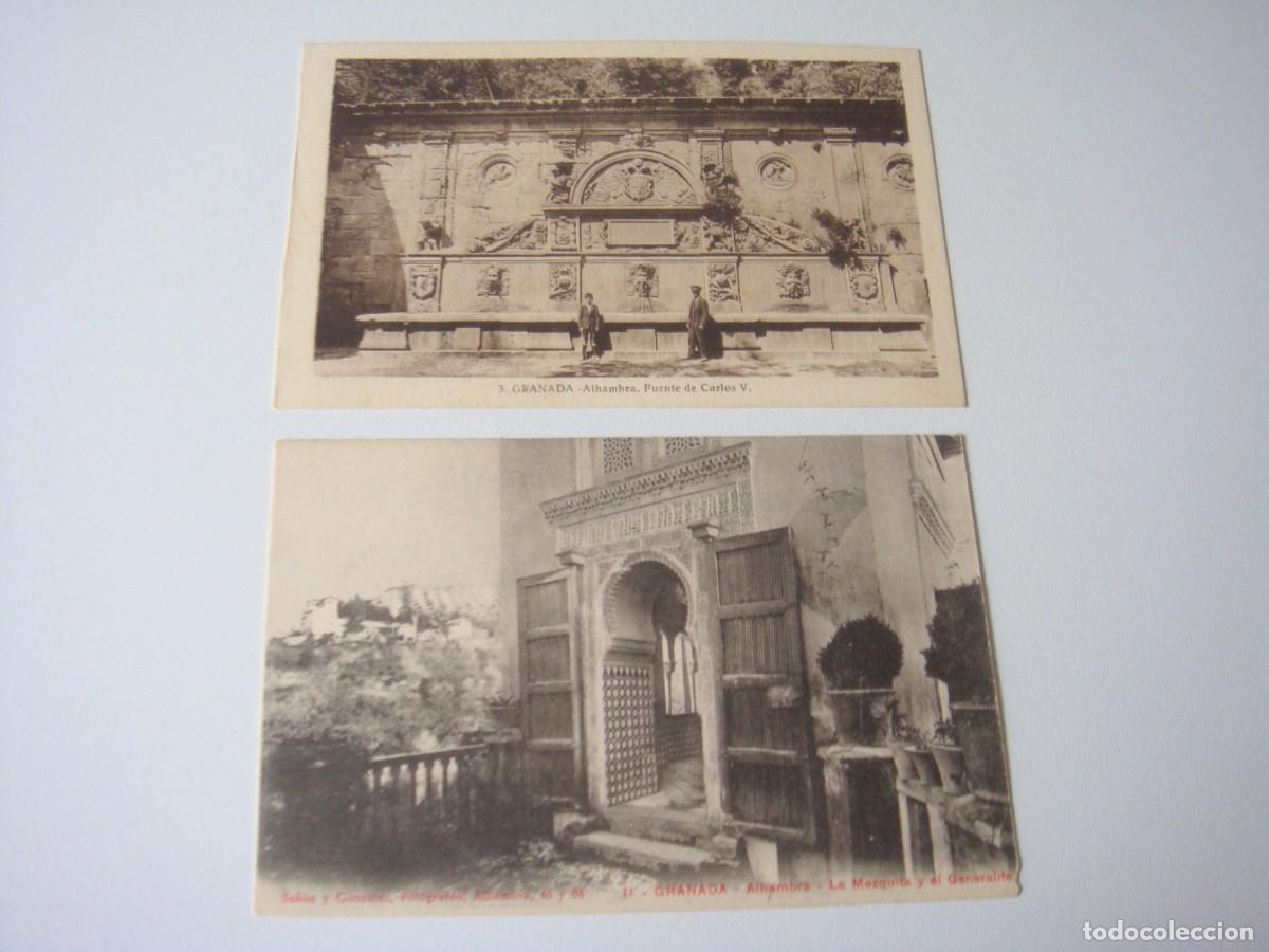 Postales: 2 POSTALES ANTIGUAS GRANADA ALHAMBRA - Foto 1
