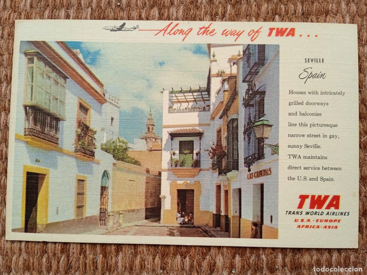 Postales: SEVILLA - TWA LINEAS AEREAS - Foto 1