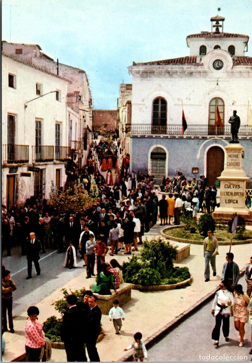 Postales: Cuevas de Almanzora (Almer&iacute;a) - Plaza del General&iacute;simo -Ed. Tom&aacute;s- 150x103mm-Procesi&oacute;n Viernes Santo