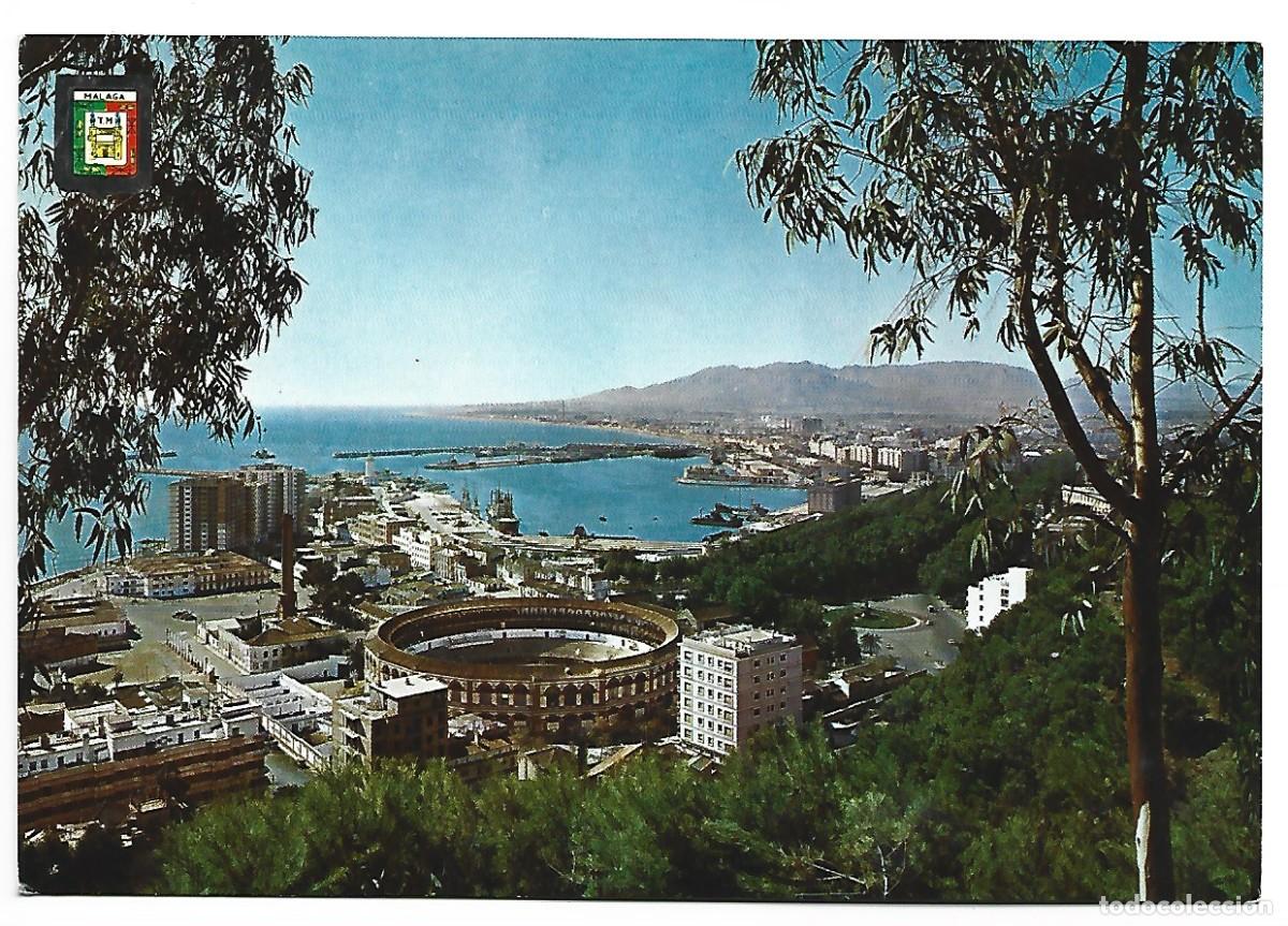 Postkarten: PLAZA DE TOROS Y PUERTO / BULLRING AND HARBOUR.- MALAGA