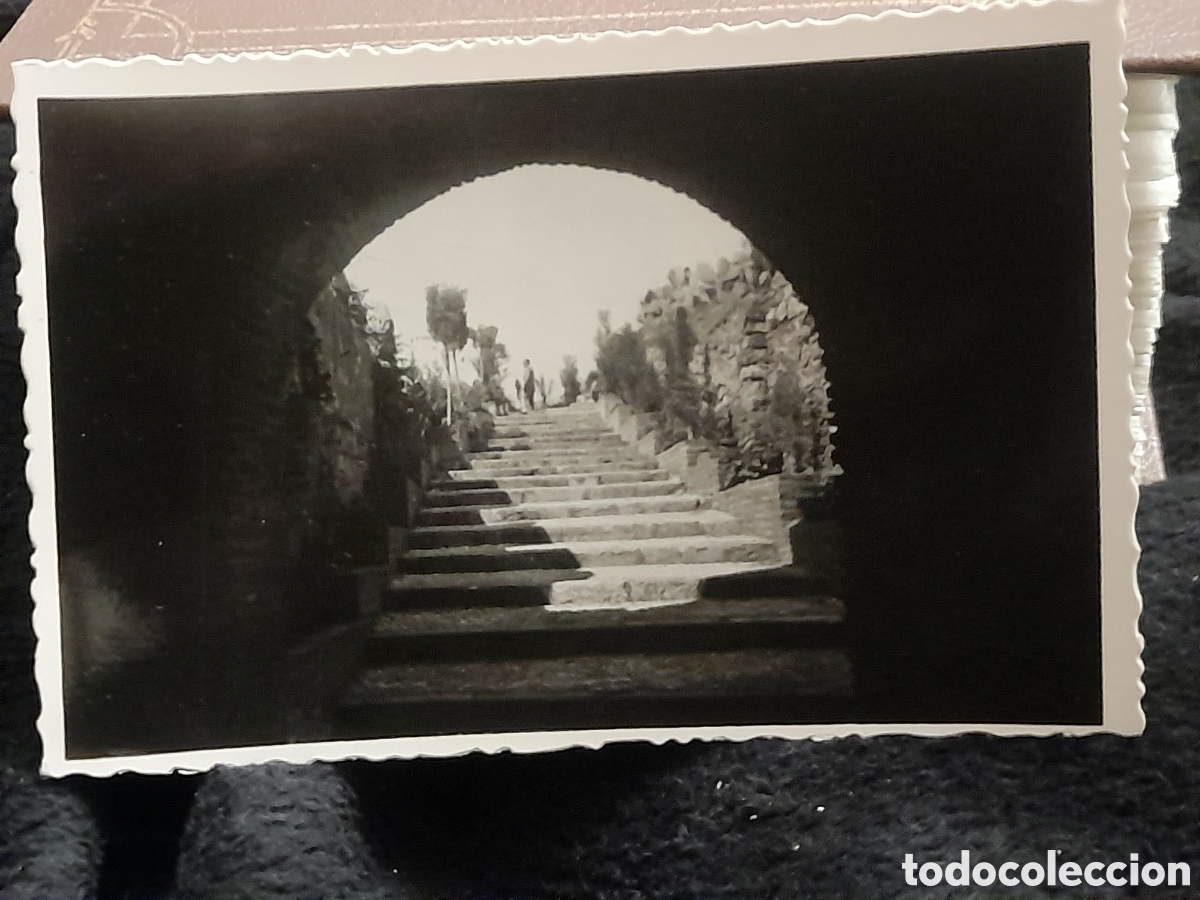 Postales: Antigua postal fotogr&aacute;fica, Almer&iacute;a, Entrada a los jardines de la Alcazaba