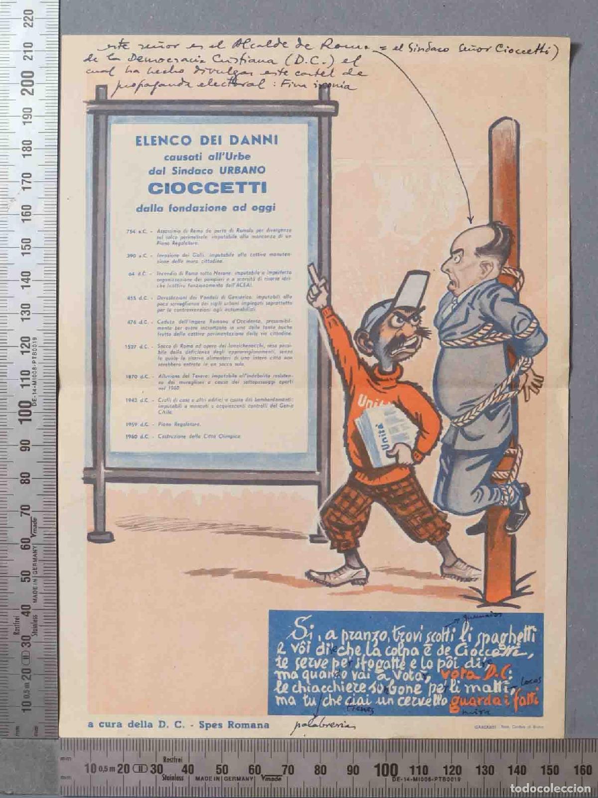 Postales: FOLLETO POLITICA. ELENCO DEI DANNI CAUSATI ALL&acute;URBE DAL SINDACO URBANO CIOCCETTI. SPES ROMANA