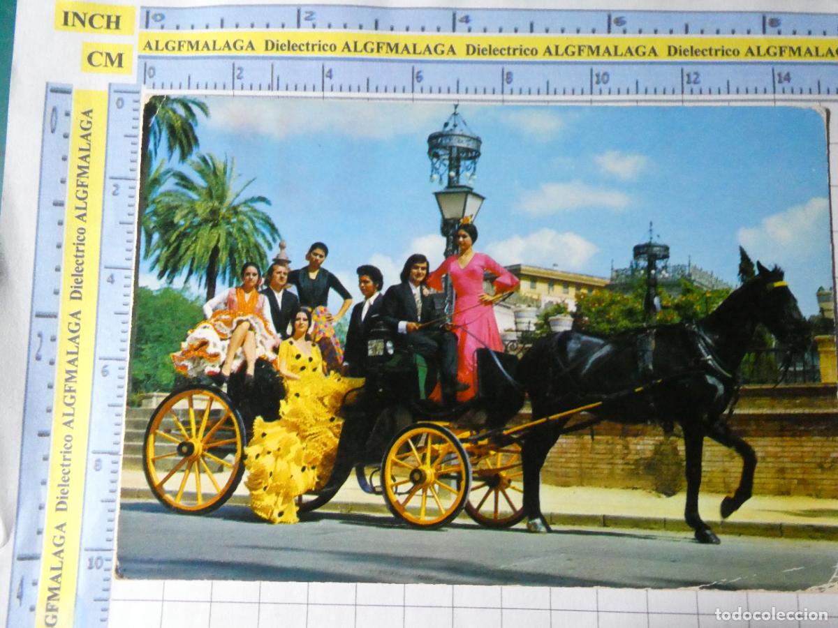 Cartoline: POSTAL TIPISMO ANDALUZ ANDALUC&Iacute;A. COCHE CABALLOS MUJERES FLAMENCAS. 1921 SAVIR. 2660