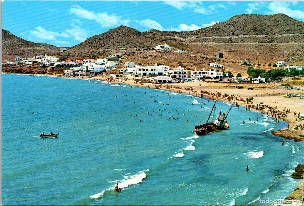 Postcards: San Jos&eacute; (Almer&iacute;a) - Playa - Garc&iacute;a Garrabella 3 - 149x100mm - Barco embarrancado
