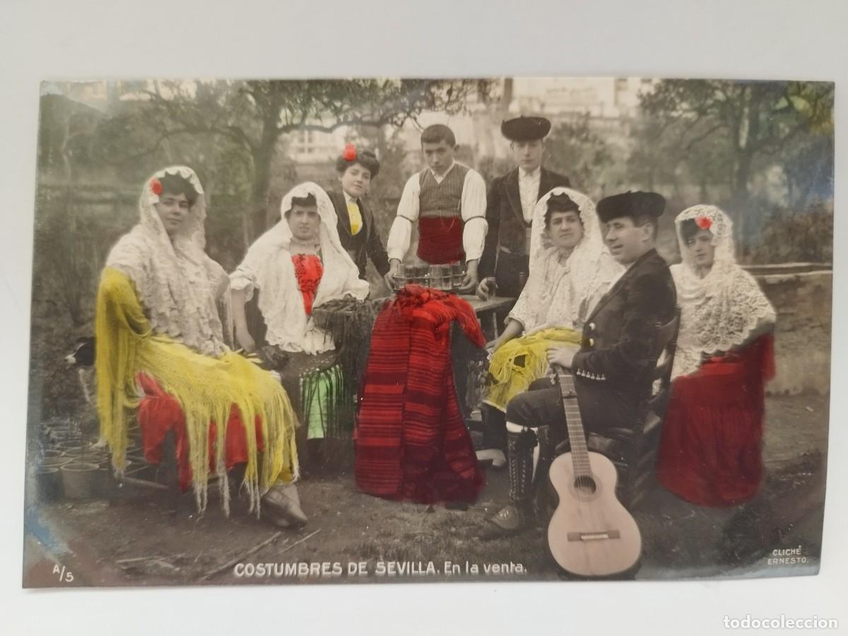 Postcards: Postal. Costumbres de sevilla. En la venta Erita&ntilde;a. B/6. Clich&eacute; Ernesto Madrid. Tarjeta Postal.