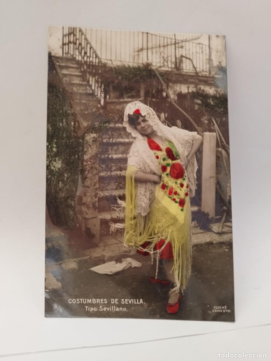 Postcards: Postal. Costumbres de sevilla. Tipo sevillano. A/6. Clich&eacute; Ernesto Madrid. Tarjeta Postal.