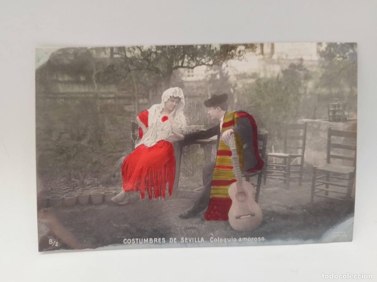 Postcards: Postal. Costumbres de sevilla. Coloquio amoroso. B/2. Clich&eacute; Ernesto Madrid. Tarjeta Postal.