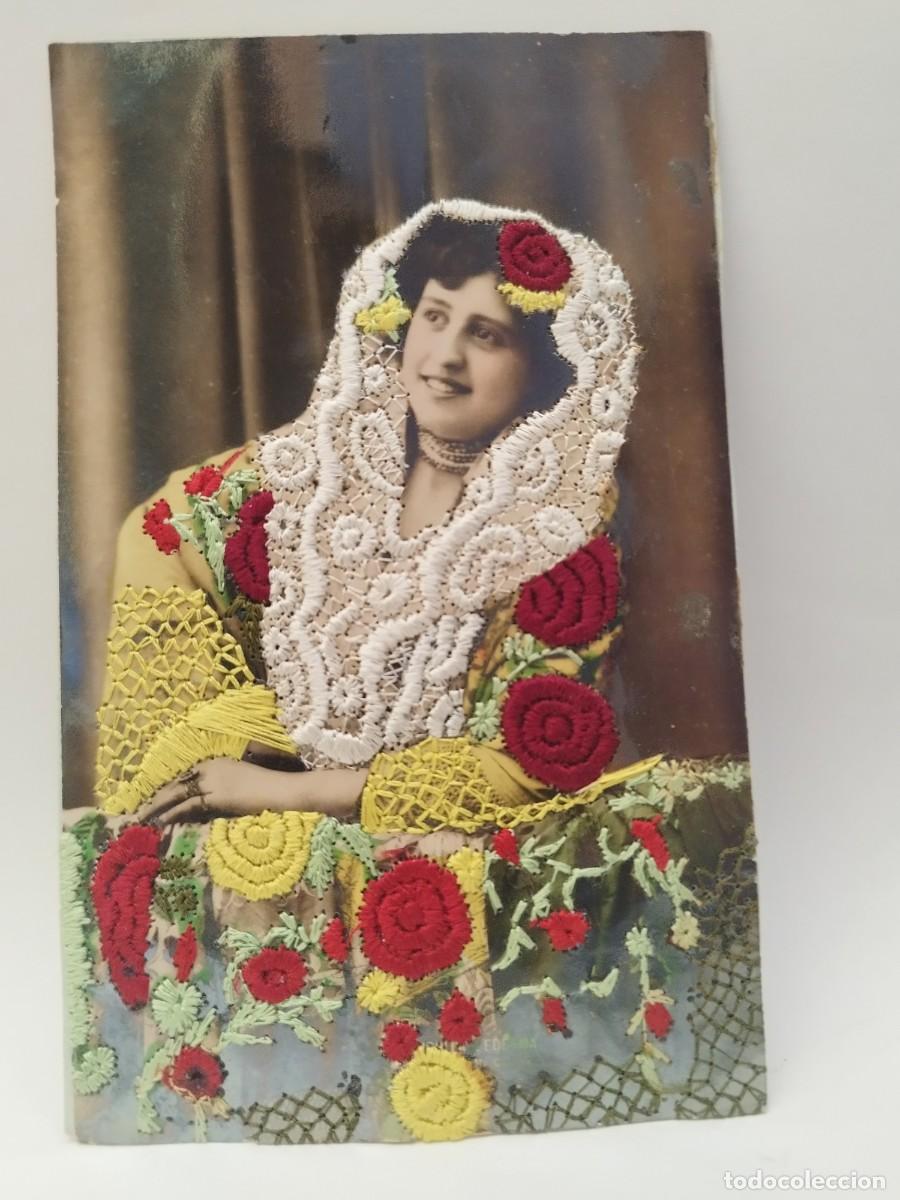 Postales: Postal bordada. Tarjeta postal art&iacute;stica espa&ntilde;ola. No 71.