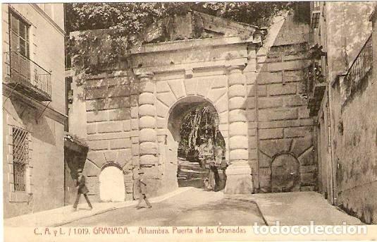 Postkarten: Granada.- Alhambra. Puerta de las Granadas