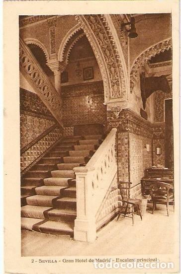 Postcards: Sevilla.- Gran Hotel de Madrid. Escalera principal