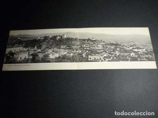 Postales: GRANADA PANORAMA ALHAMBRA POSTAL DOBLE - Foto 1