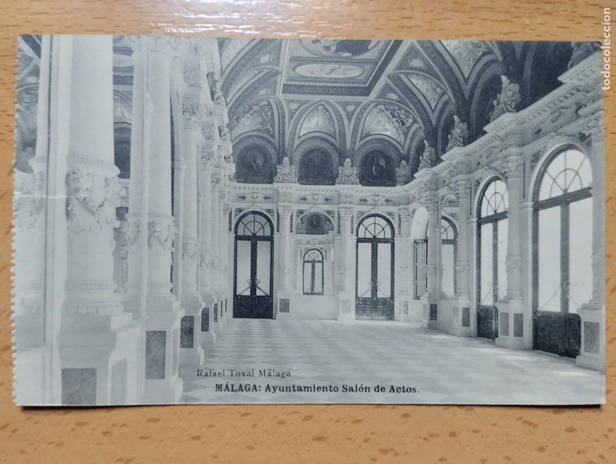 Postkarten: MALAGA. AYUNTAMIENTO SALON DE ACTOS. RAFAEL TOVAL. HAUSER Y MENET.