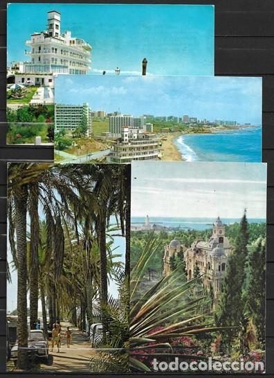 Postales: M&aacute;laga, cuatro postales circuladas, bien conservadas, a&ntilde;os 60