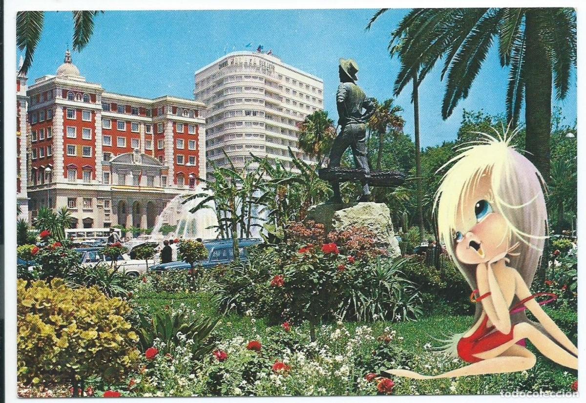 Cartoline: PLAZA QUEIPO DE LLANO. HOTEL MALAGA PALACIO / QUEIPO DE LLANO SQUARE. PALACE HOTEL .- MALAGA