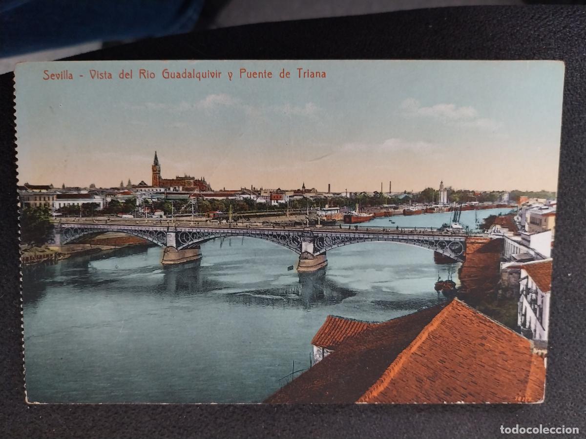 Postkarten: PUENTE TRIANA RIO GUADALQUIVIR SEVILLA ED R GARZ&Oacute;N COLOREADA ANIMADA