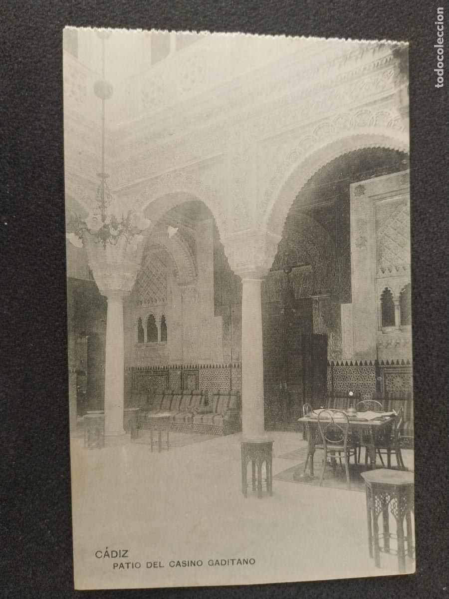 Postais: PATIO CASINO GADITANO CADIZ ED FOTOTIPIA HAUSER MENET MESAS SILLAS