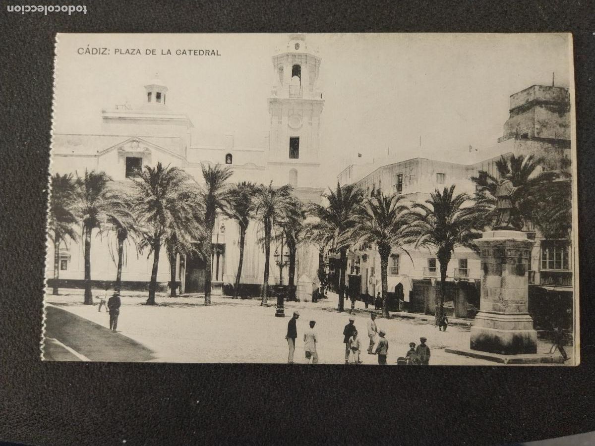Postais: PLAZA CATEDRAL CADIZ ED FOTOTIPIA HAUSER MENET CABALLEROS NI&Ntilde;OS