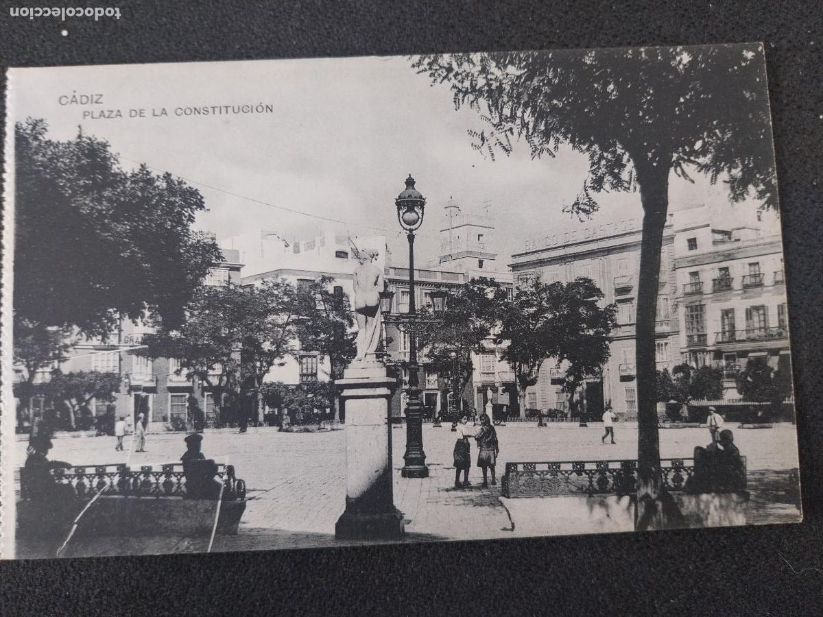 Postais: PLAZA CONSTITUCION CADIZ ED FOTOTIPIA HAUSER MENET SE&Ntilde;ORES NI&Ntilde;OS
