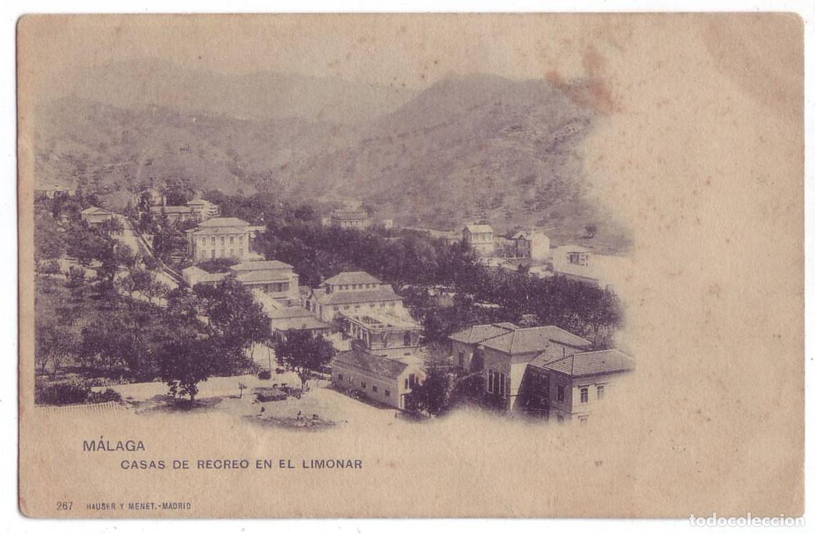 Postales: M&aacute;laga: Casas de recreo en el Limonar. Hauser y Menet. Sin dividir. Circulada (Anterior a 1905)