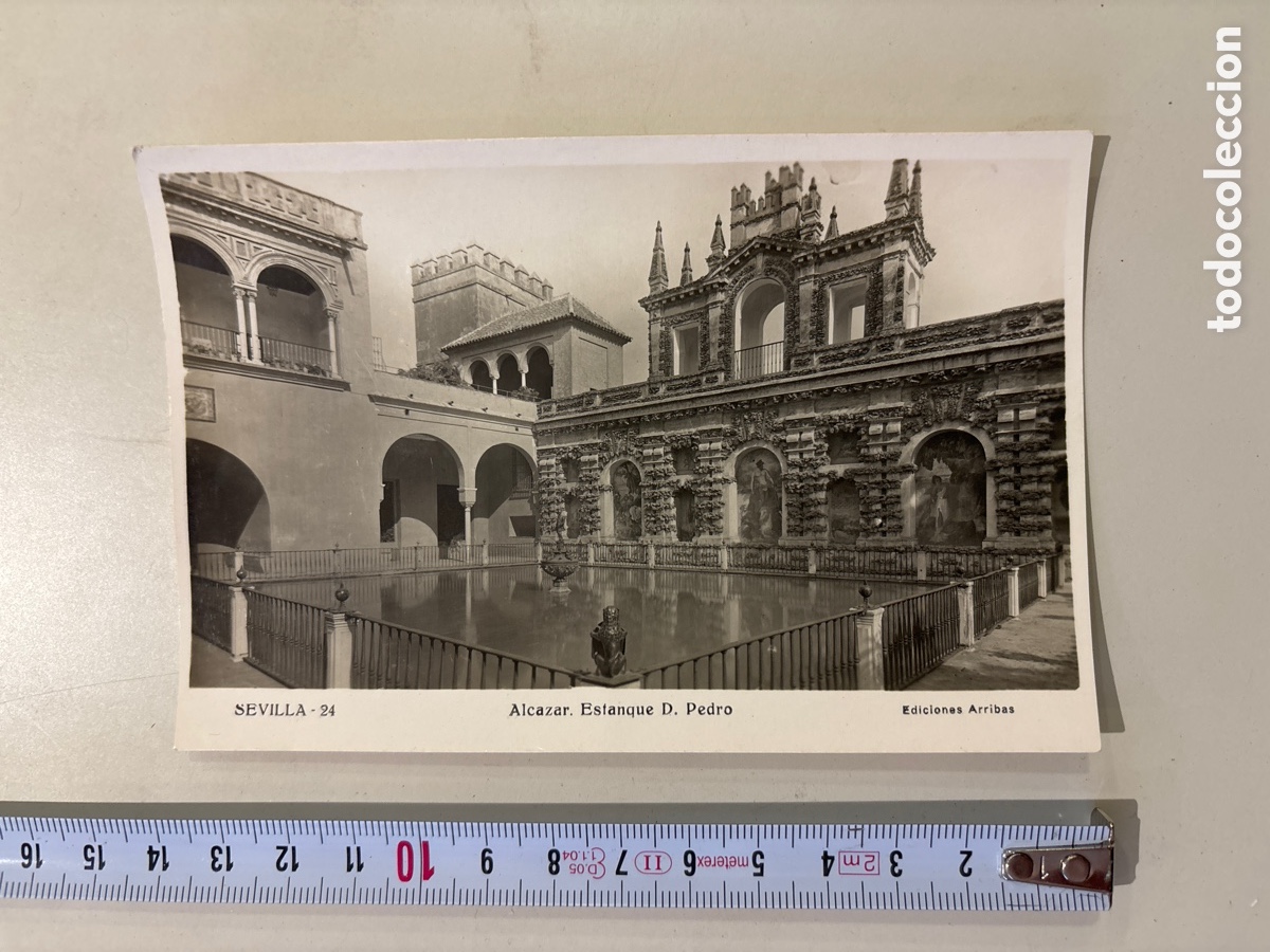 Postkarten: POSTAL. SEVILLA. ALCAZAR. ESTANQUE D. PEDRO. EDIC. ARRIBAS.