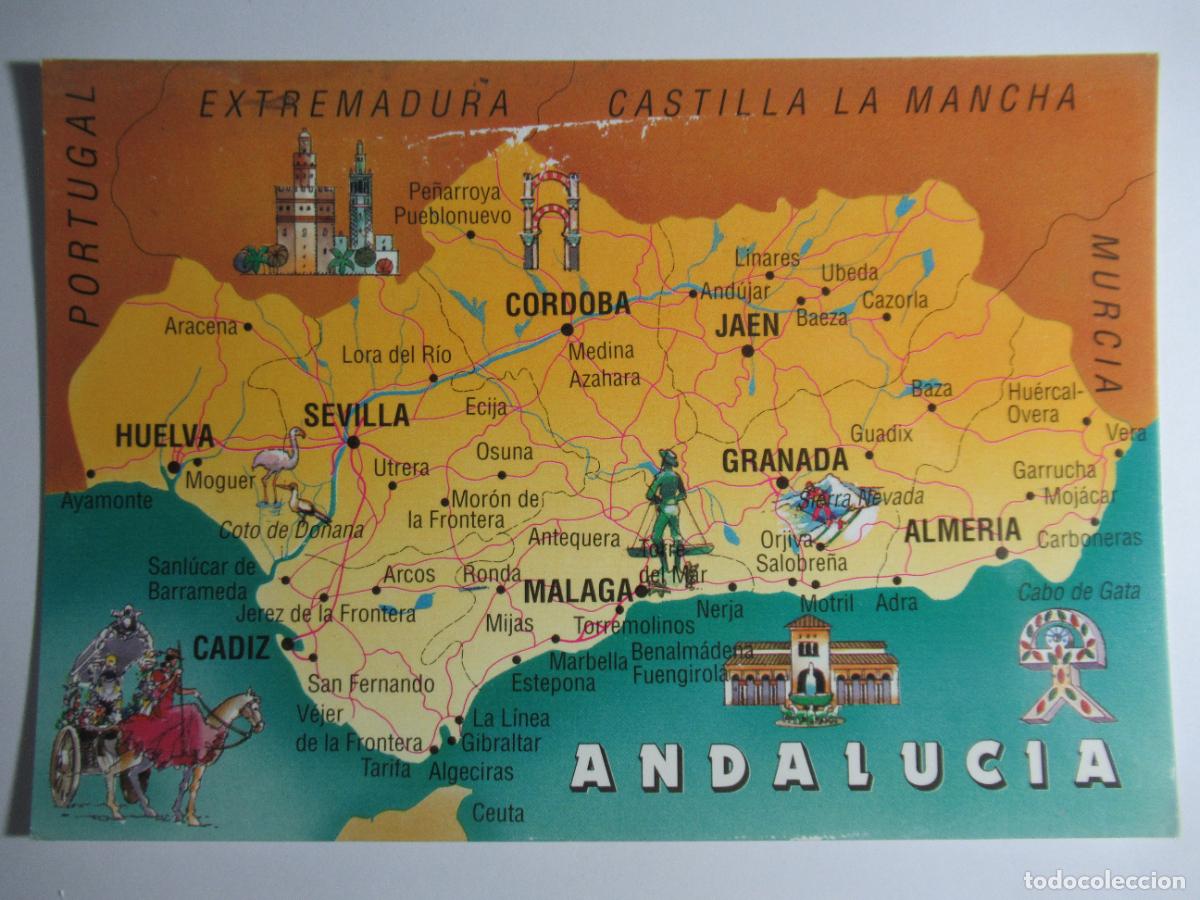 Postales: Andaluc&iacute;a - Mapa - S/C - Foto 1