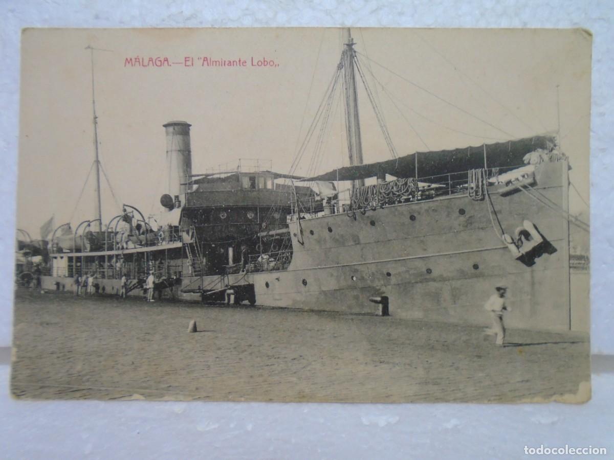 Cartoline: MALAGA.POSTAL ESCUADRA ESPA&Ntilde;OLA,TRANSPORTE&rdquo;ALMIRANTE LOBO&rdquo; S/C. EDIC. R.TOVAL.C.A.1910.