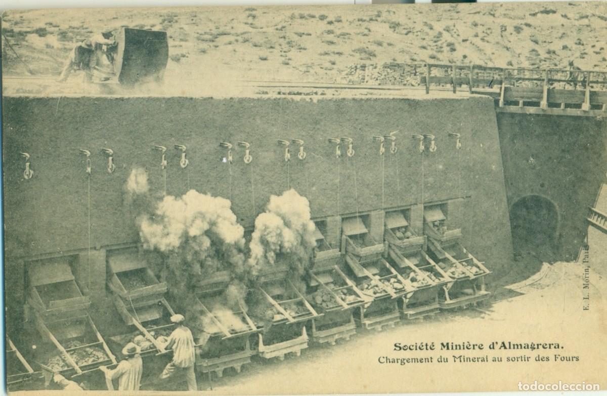 Postales: ALMERIA. MINAS DE ALMAGRERA.CARGA DEL MINERAL. HACIA 1920. ESCRITA AL DORSO. MUY RARA.