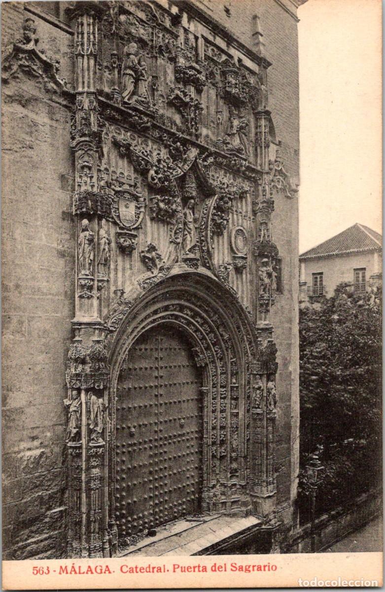 Postkarten: M&aacute;laga-Catedral-Puerta del Sagrario-Joyas de Espa&ntilde;a n&ordm; 563-Almirall/Thomas-135x88mm