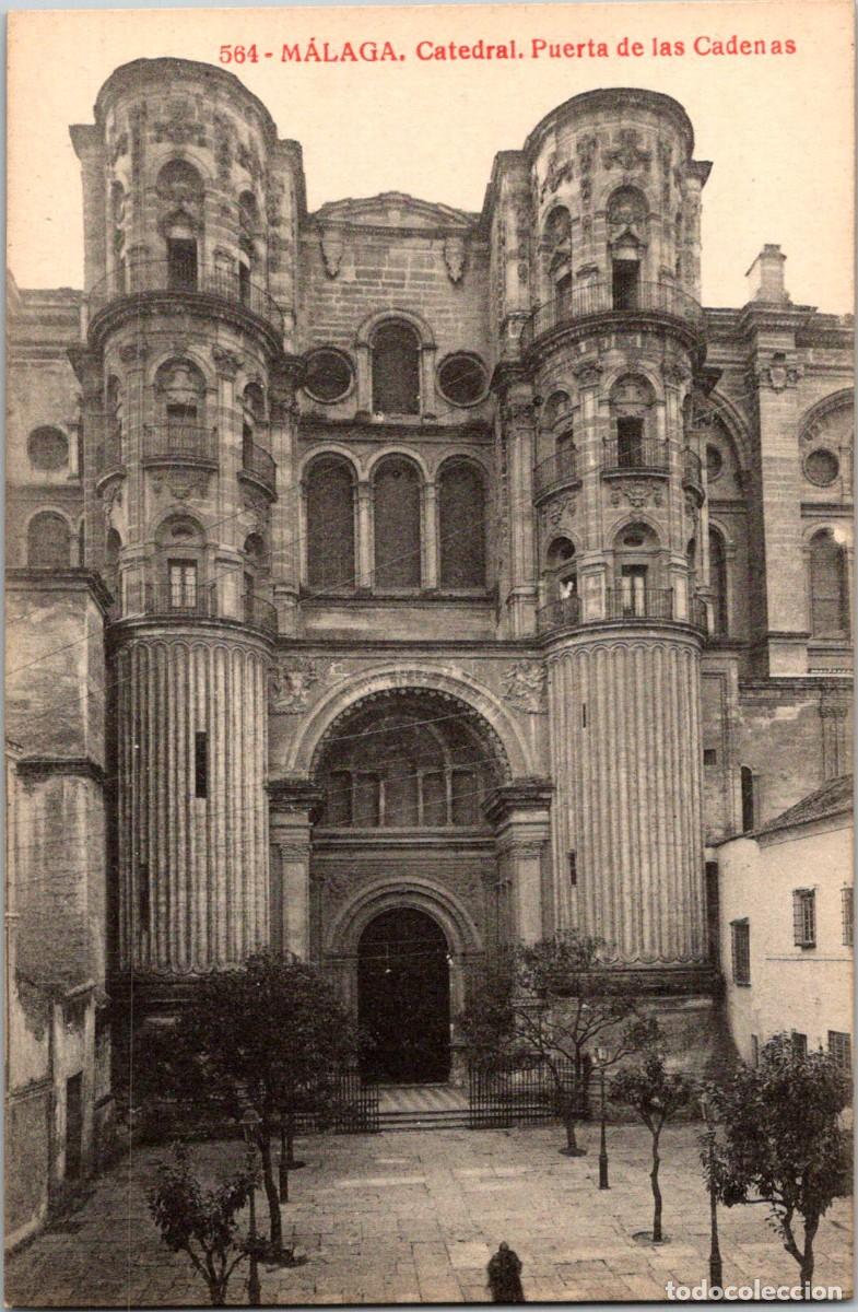 Postkarten: M&aacute;laga-Catedral-Puerta de las Cadenas-Joyas de Espa&ntilde;a n&ordm; 564-Almirall/Thomas-135x88mm