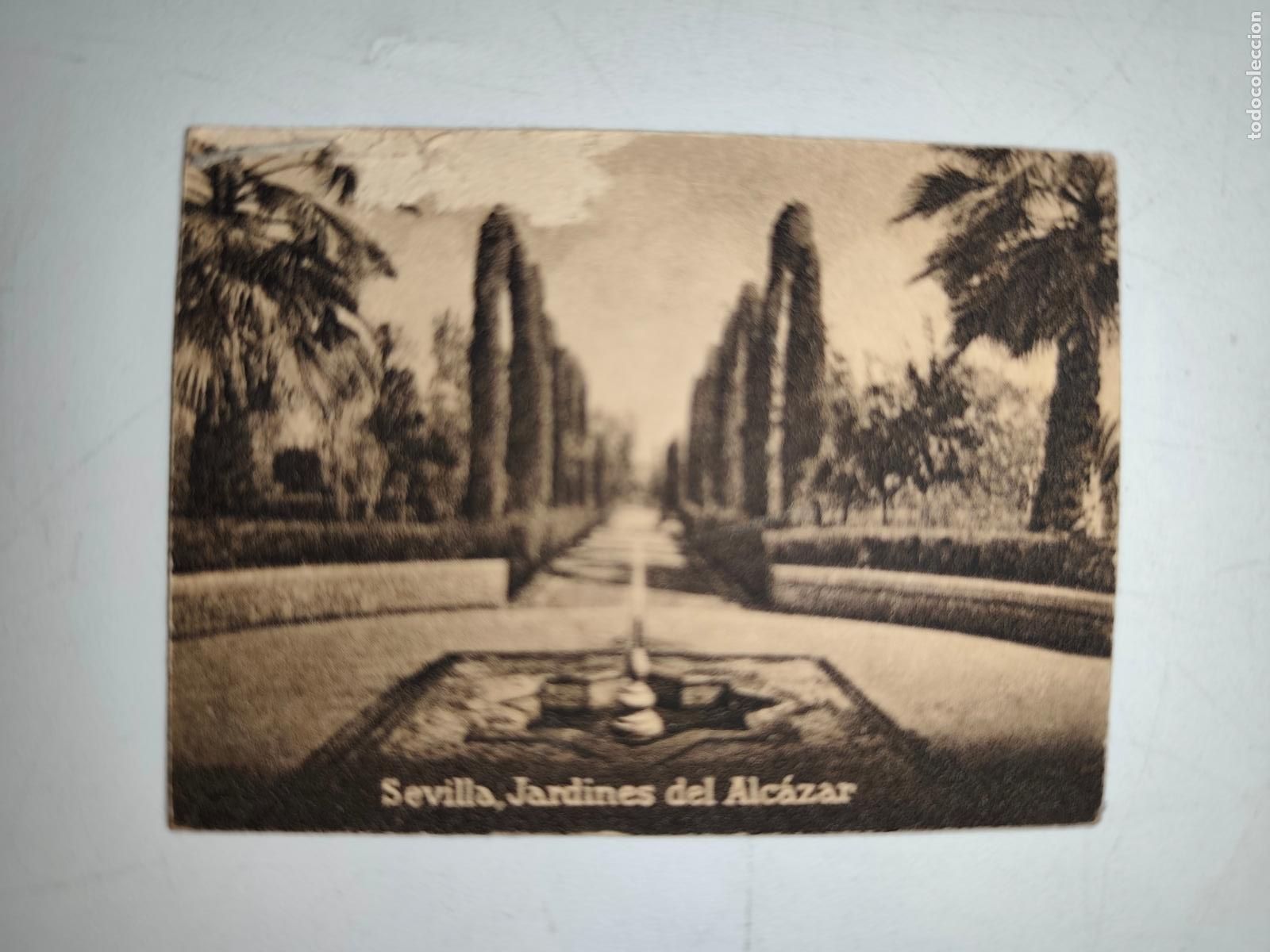 Postkarten: POSTAL ORIGINAL DECADA DE LOS A&Ntilde;OS 30. SEVILLA, JARDINES DEL ALCAZAR. LEER