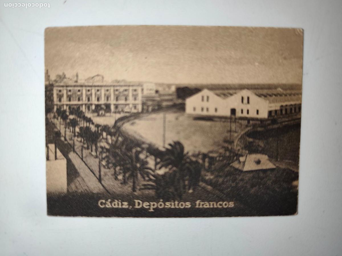 Postales: POSTAL ORIGINAL DECADA DE LOS A&Ntilde;OS 30. CADIZ, DEPOSITOS FRANCOS. LEER