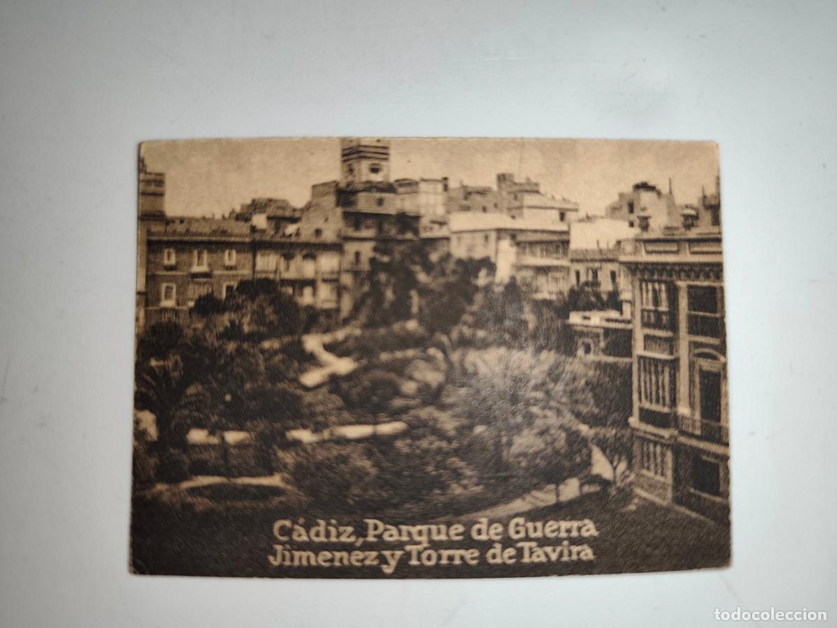 Postcards: POSTAL ORIGINAL DECADA DE LOS A&Ntilde;OS 30. CADIZ, PARQUE DE GUERRA JIMENEZ Y TORRE TAVIRA. LEER