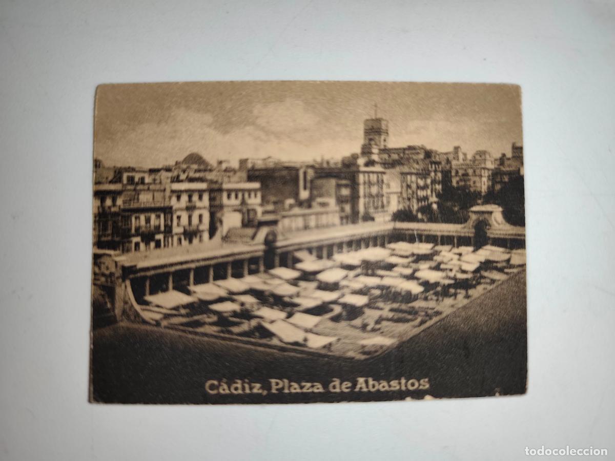Postales: POSTAL ORIGINAL DECADA DE LOS A&Ntilde;OS 30. CADIZ, PLAZA DE ABASTOS. LEER DESCRIPCION
