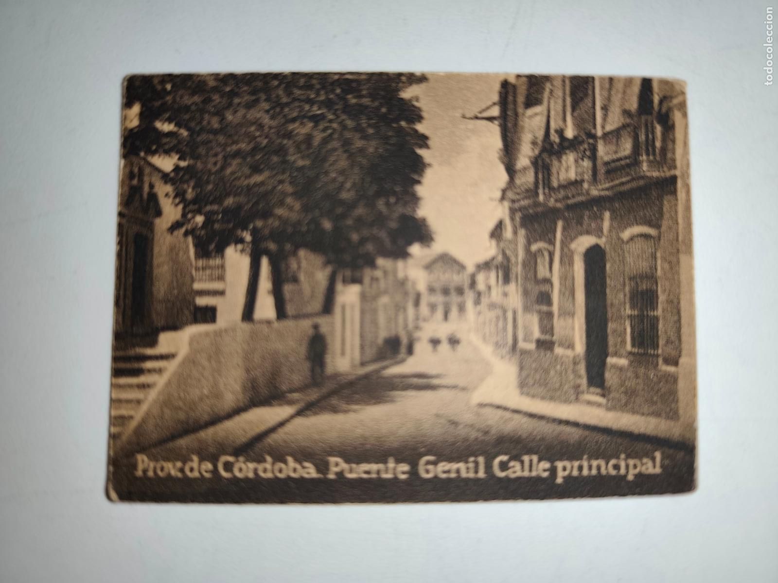 Postales: POSTAL ORIGINAL DECADA DE LOS A&Ntilde;OS 30. CORDOBA, PUENTE GENIL, CALLE PRINCIPAL. LEER