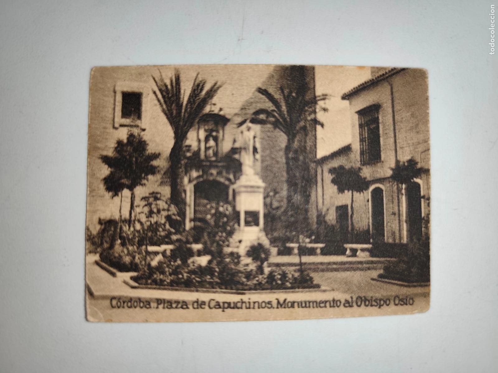 Postales: POSTAL ORIGINAL DECADA DE LOS A&Ntilde;OS 30. CORDOBA, PLAZA DE CAPUCHINOS, MONUMENTOI AL OBISPO OSIO.
