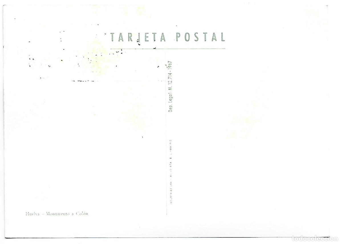 Postales: MONUMENTO A COLON.- HUELVA - Foto 2