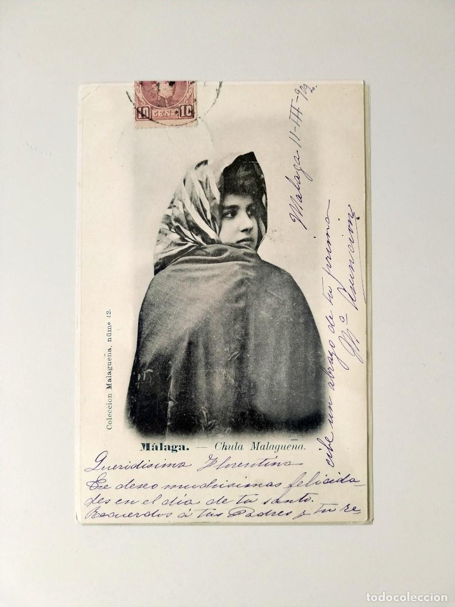 Postales: M&aacute;laga. Chula malague&ntilde;a. 1902. - Foto 1