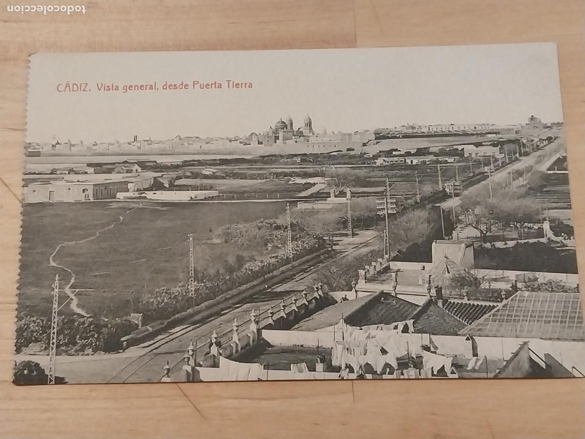 Cartoline: VISTA DESDE PUERTA TIERRA CADIZ 1933 FOTOTIPIA THOMAS SC