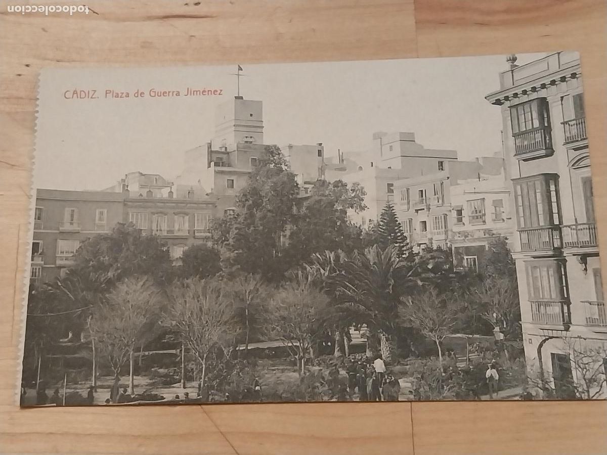 Cartoline: PLAZA GUERRA JIMENEZ CADIZ 1948 FOTOTIPIA THOMAS SC PARQUE ANIMADO