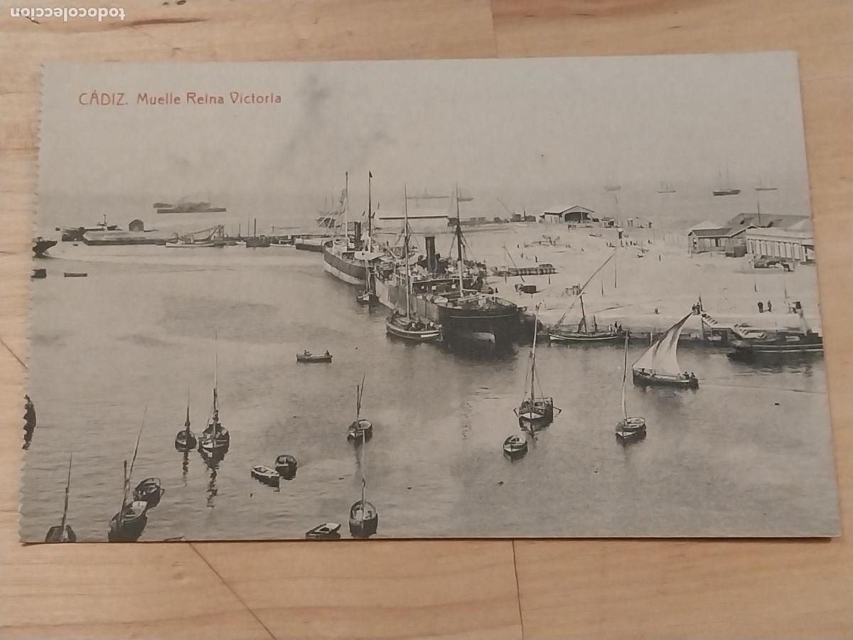 Cartoline: REINA VICTORIA MUELLE CADIZ 3044 FOTOTIPIA THOMAS SC ANIMADA