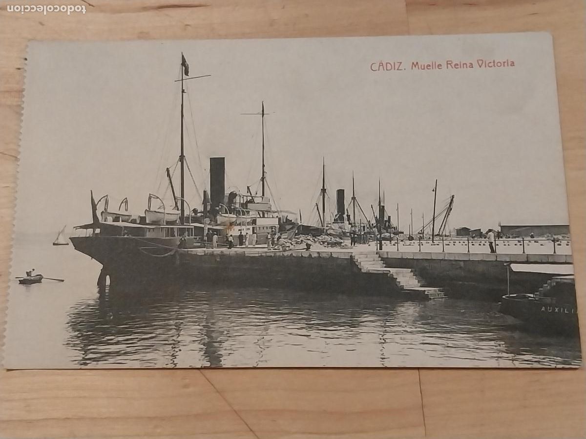 Cartoline: REINA VICTORIA MUELLE CADIZ 3043 FOTOTIPIA THOMAS SC BARCOS