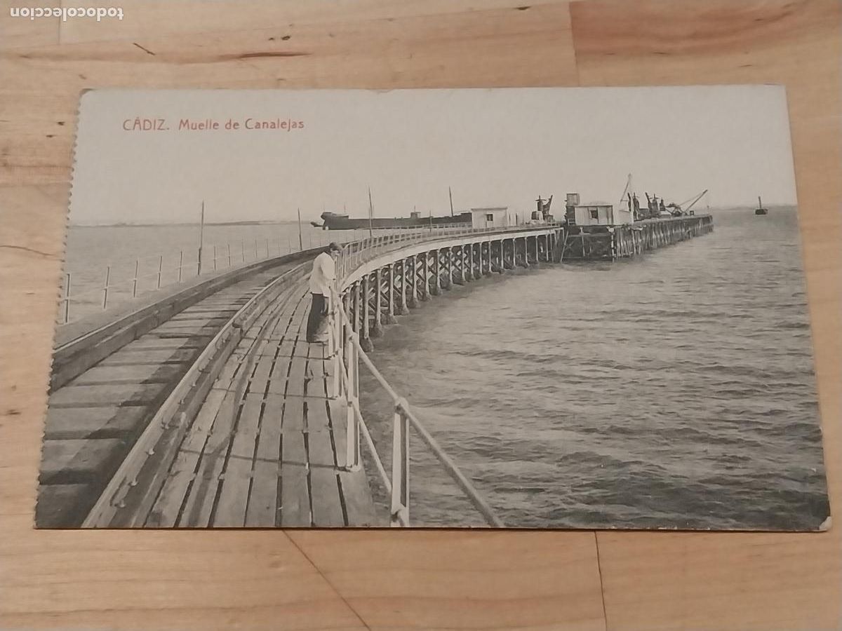 Cartoline: CANALEJAS MUELLE CADIZ 1961 FOTOTIPIA THOMAS SC ANIMADA
