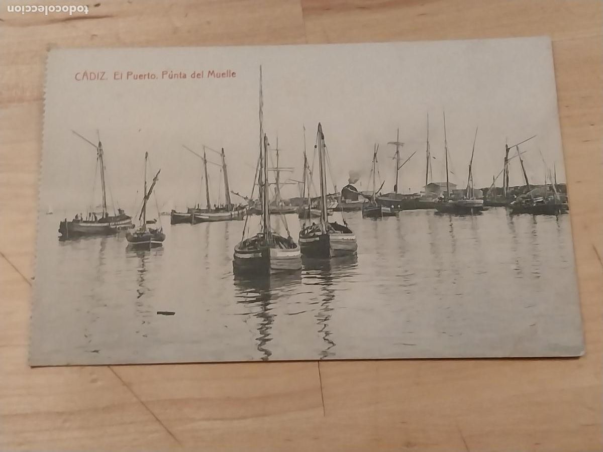 Cartoline: PUERTO PUNTA DEL MUELLE CADIZ 1946 FOTOTIPIA THOMAS SC BARCAS