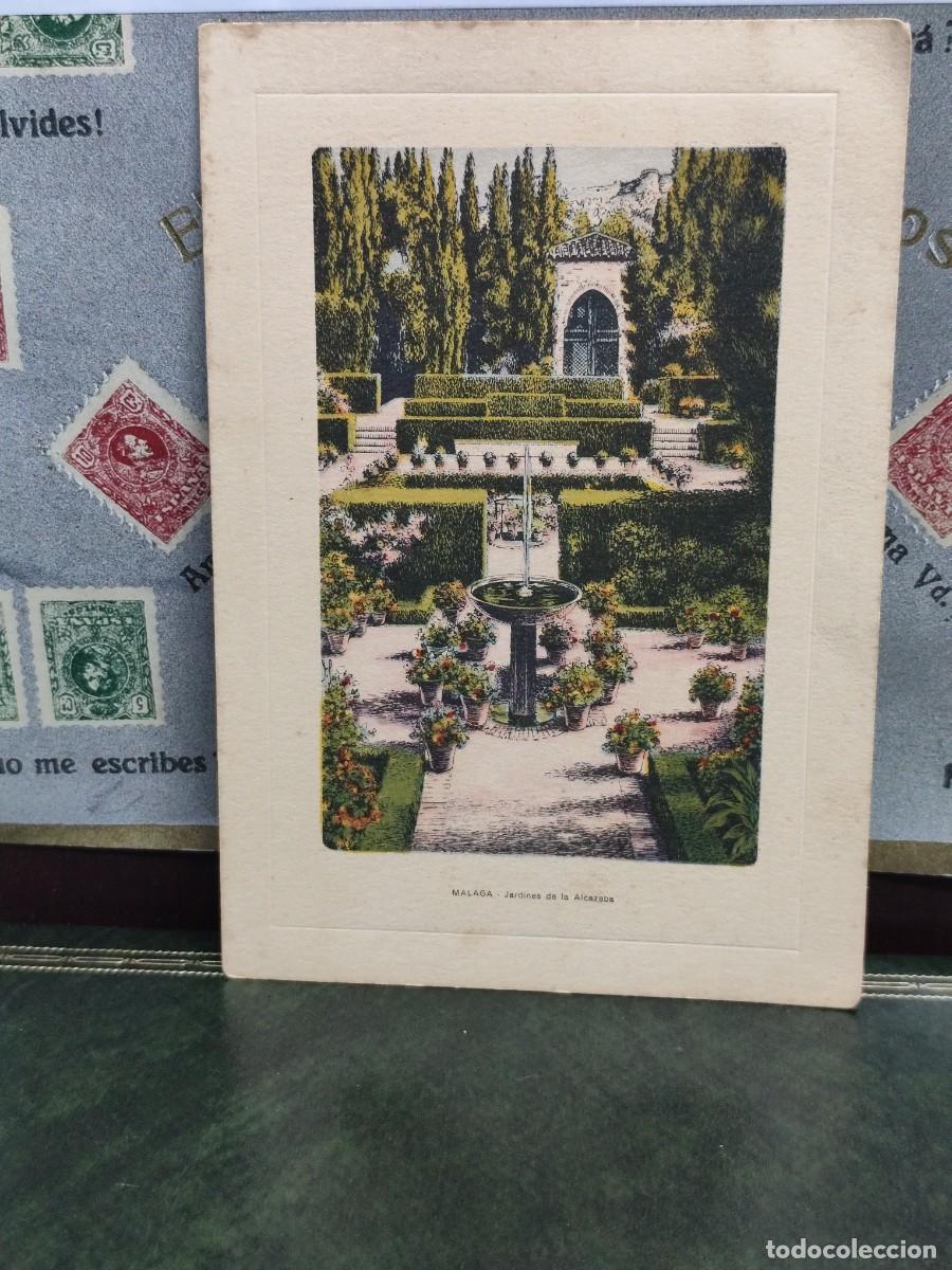 Cartoline: P5204 Postal M&aacute;laga Jardines de la Alcazaba Felicitaci&oacute;n Doble