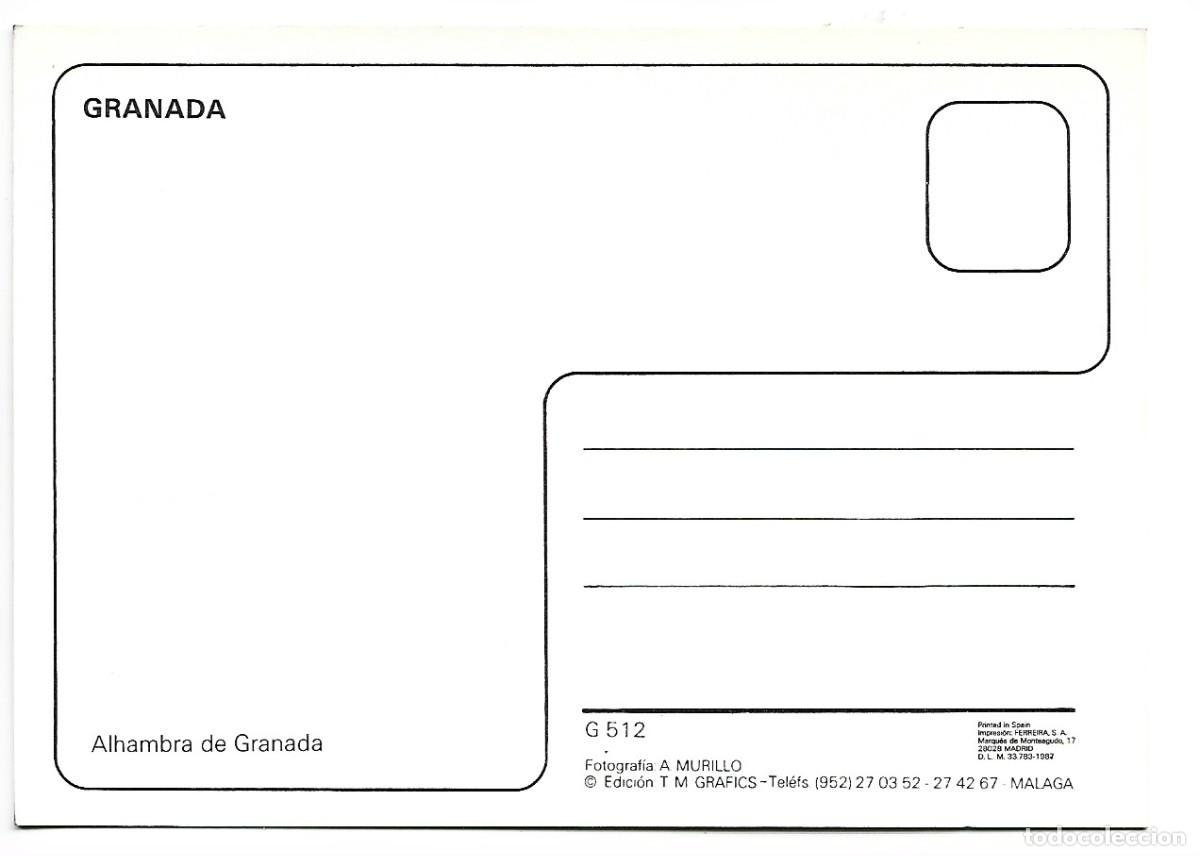 Postales: ALHAMBRA DE GRANADA - ANDALUCIA - Foto 2
