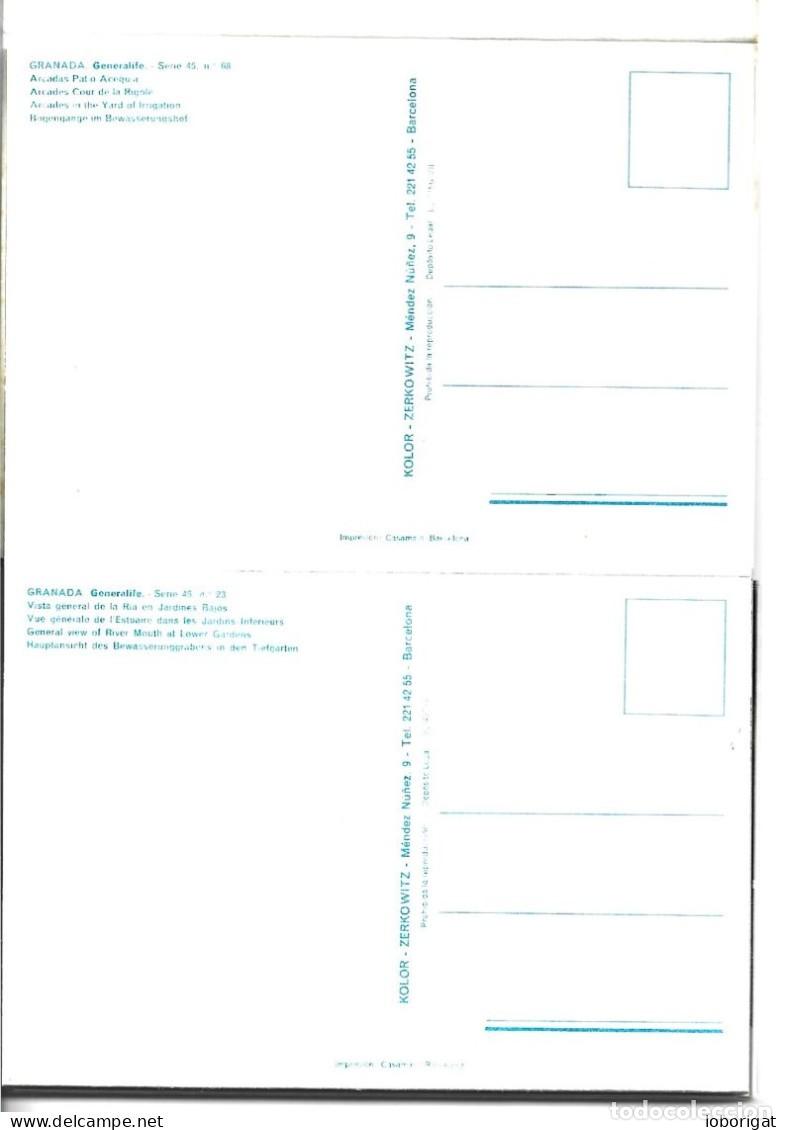 Postales: LIBRO FLEXO CON 12 VISTAS DEL GENERALIFE / GRANADA - Foto 6