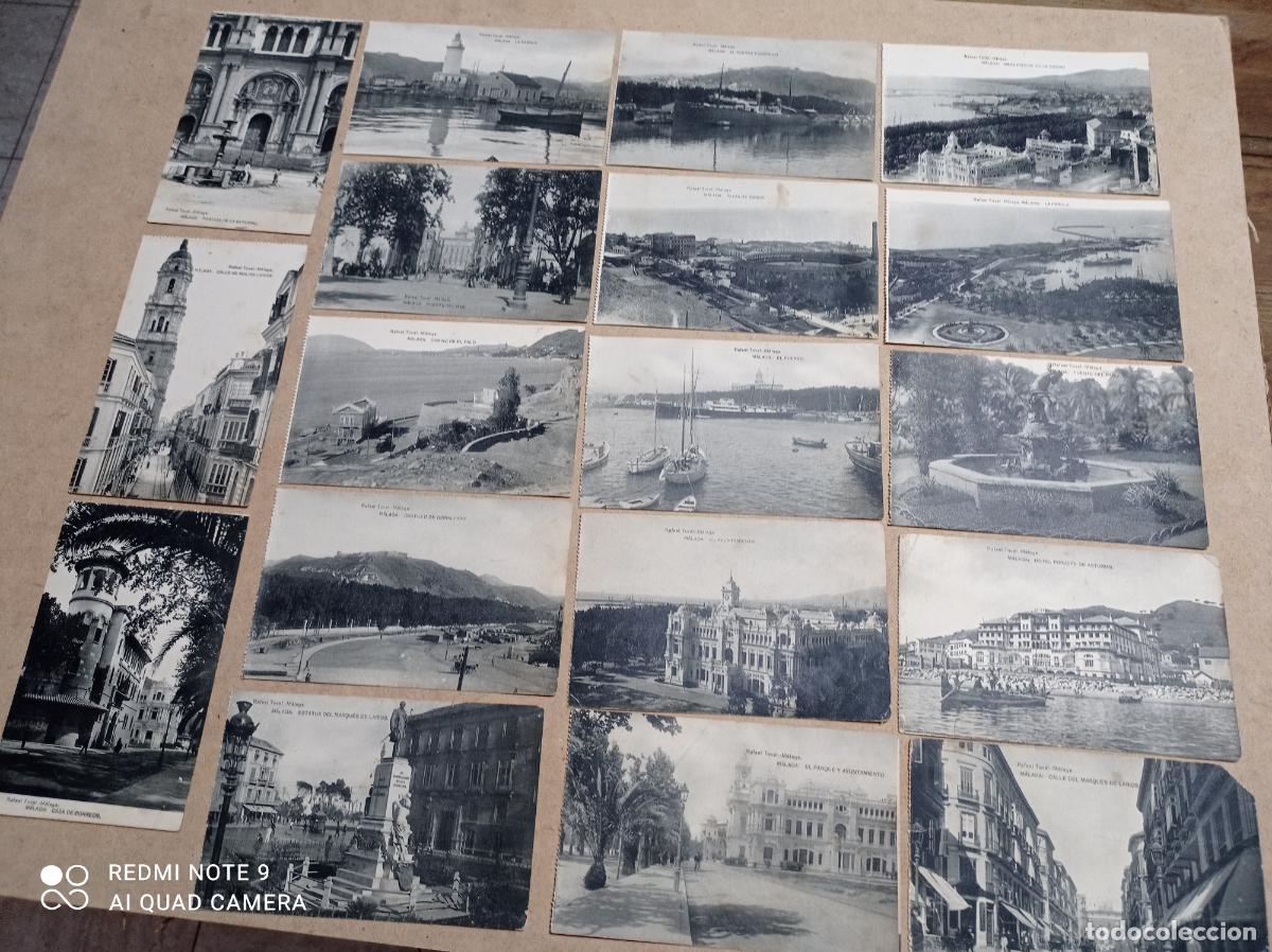 Postcards: LOTE DE 18 POSTALES DE MALAGA. HAUSER Y MENET. LAS DE LAS FOTOS.