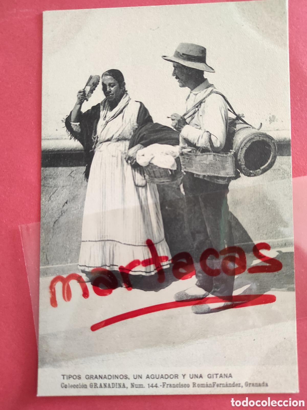 Postkarten: TARJETA POSTAL.- TIPOS GRANADINOS. UN AGUADOR Y UNA GITANA.- COLECCION GRANADINA.- GRANADA.-